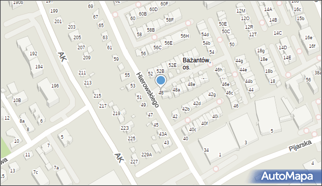 Katowice, Hierowskiego Zdzisława, 48, mapa Katowic