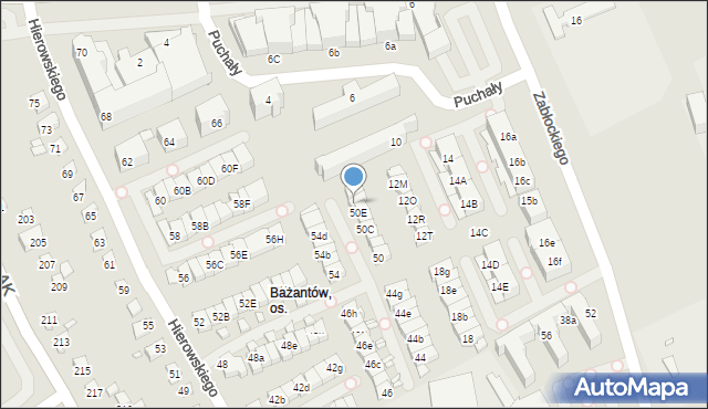 Katowice, Hierowskiego Zdzisława, 50F, mapa Katowic