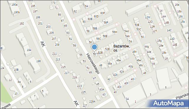 Katowice, Hierowskiego Zdzisława, 52, mapa Katowic