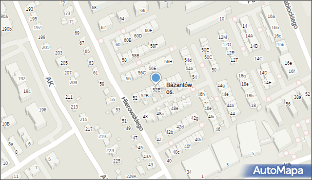 Katowice, Hierowskiego Zdzisława, 52E, mapa Katowic