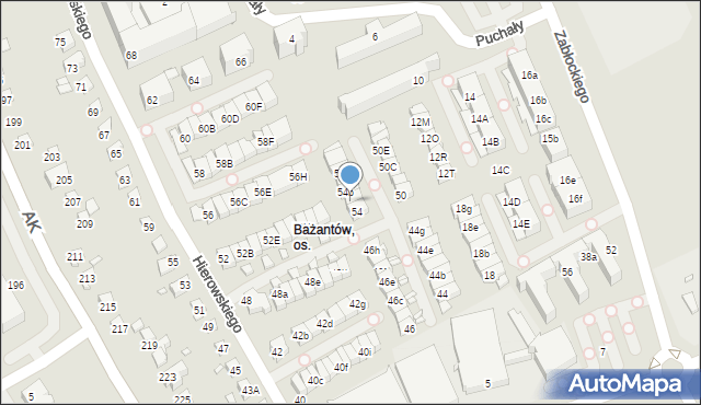 Katowice, Hierowskiego Zdzisława, 54a, mapa Katowic