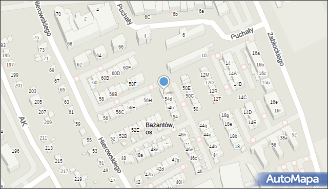 Katowice, Hierowskiego Zdzisława, 54e, mapa Katowic