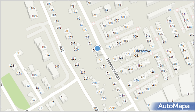 Katowice, Hierowskiego Zdzisława, 57, mapa Katowic