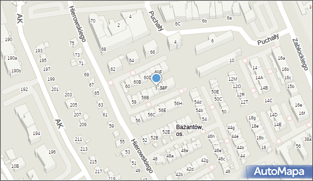 Katowice, Hierowskiego Zdzisława, 58d, mapa Katowic