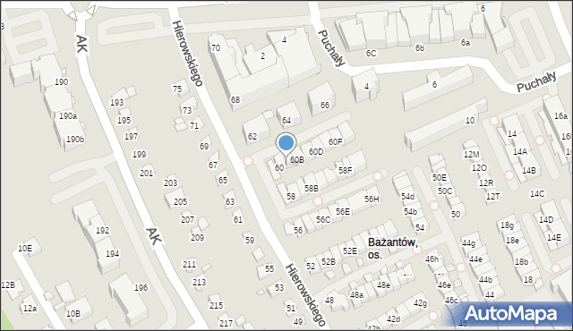 Katowice, Hierowskiego Zdzisława, 60A, mapa Katowic