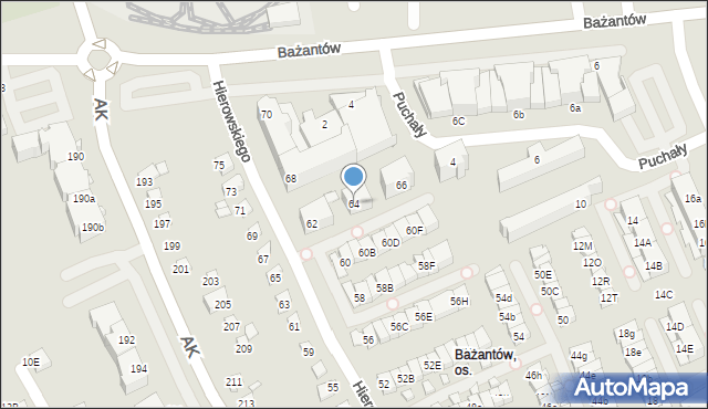 Katowice, Hierowskiego Zdzisława, 64, mapa Katowic