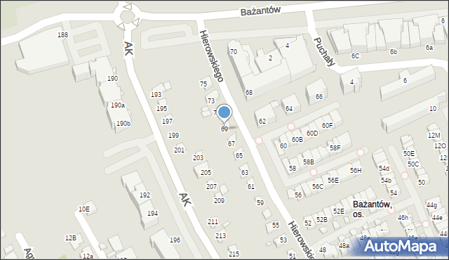 Katowice, Hierowskiego Zdzisława, 69, mapa Katowic