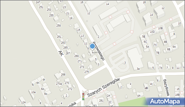 Katowice, Hierowskiego Zdzisława, 7, mapa Katowic