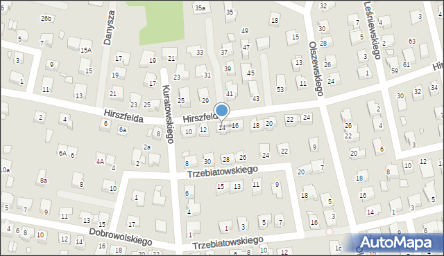 Konin, Hirszfelda Ludwika, 14, mapa Konina