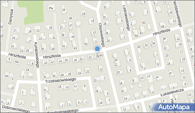 Konin, Hirszfelda Ludwika, 24, mapa Konina