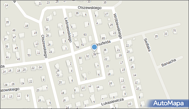 Konin, Hirszfelda Ludwika, 34, mapa Konina