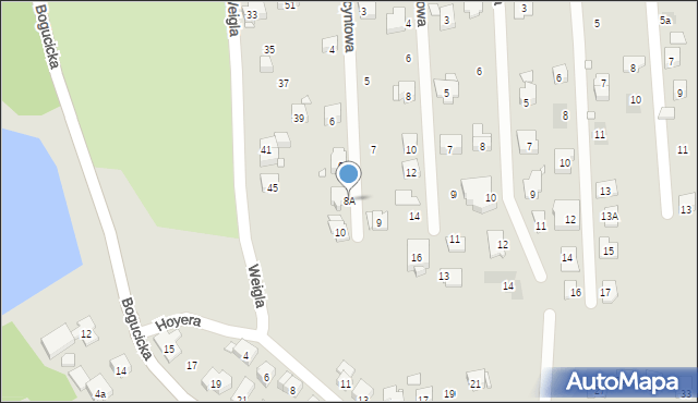 Kraków, Hiacyntowa, 8A, mapa Krakowa