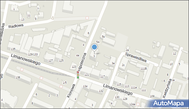 Łódź, Hipoteczna, 3/5, mapa Łodzi