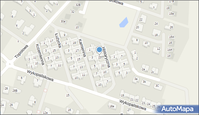 Mierzyn, Historyczna, 13, mapa Mierzyn