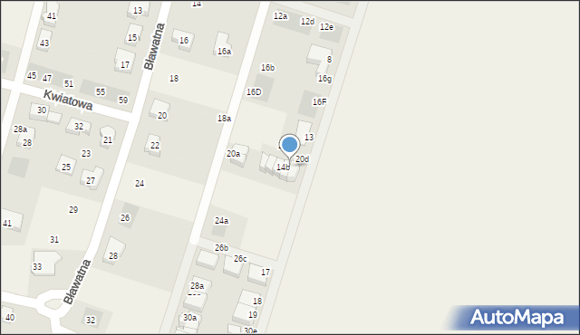 Mirków, Hiacyntowa, 14a, mapa Mirków