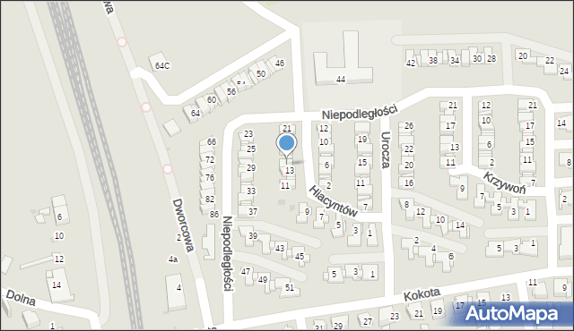 Mysłowice, Hiacyntów, 15, mapa Mysłowice