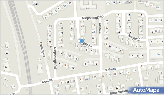 Mysłowice, Hiacyntów, 7, mapa Mysłowice