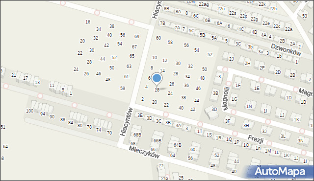 Nowa Wola, Hiacyntów, 18, mapa Nowa Wola