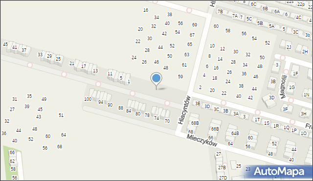 Nowa Wola, Hiacyntów, 1d, mapa Nowa Wola