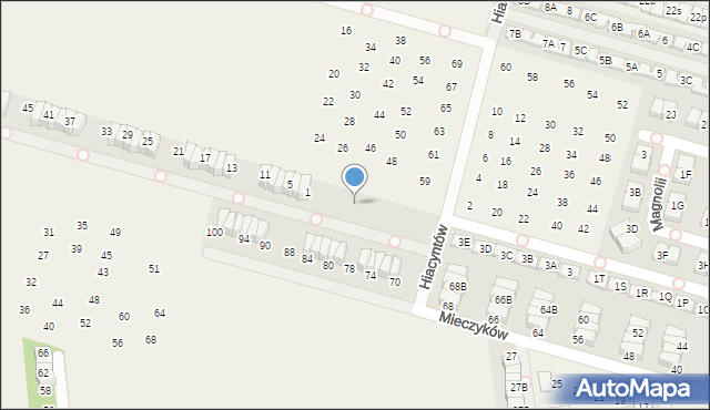 Nowa Wola, Hiacyntów, 1e, mapa Nowa Wola