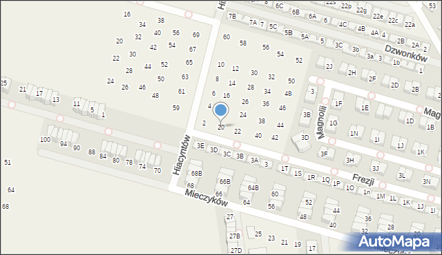 Nowa Wola, Hiacyntów, 20, mapa Nowa Wola