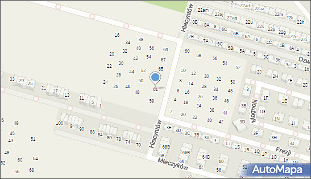 Nowa Wola, Hiacyntów, 61, mapa Nowa Wola