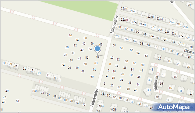 Nowa Wola, Hiacyntów, 65, mapa Nowa Wola