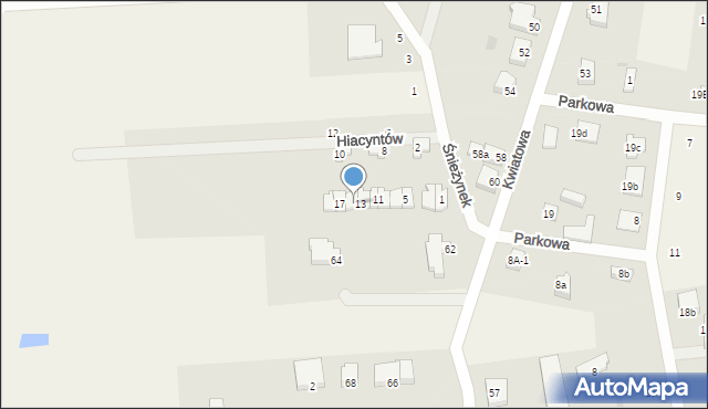 Nowe Bielice, Hiacyntów, 15, mapa Nowe Bielice