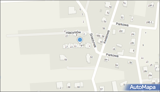 Nowe Bielice, Hiacyntów, 7, mapa Nowe Bielice