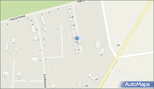 Pniewy, Hiacyntowa, 14I, mapa Pniewy