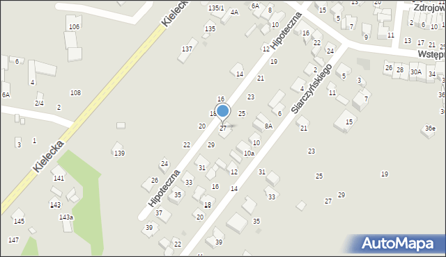 Radom, Hipoteczna, 27, mapa Radomia