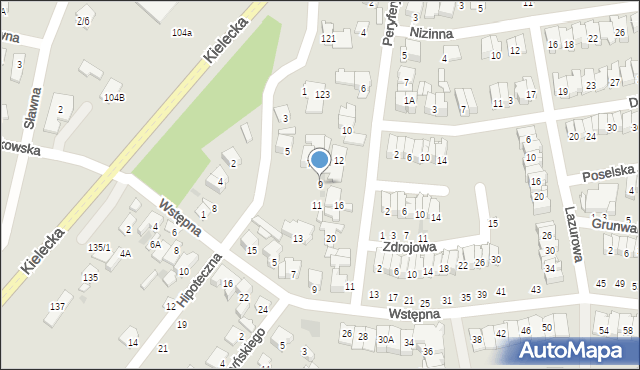Radom, Hipoteczna, 9, mapa Radomia