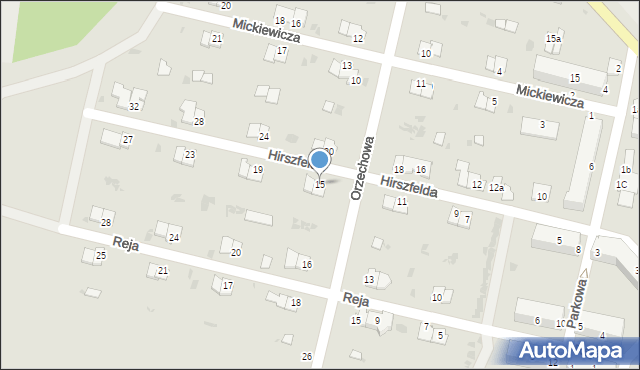 Rejowiec Fabryczny, Hirszfelda Ludwika, 15, mapa Rejowiec Fabryczny