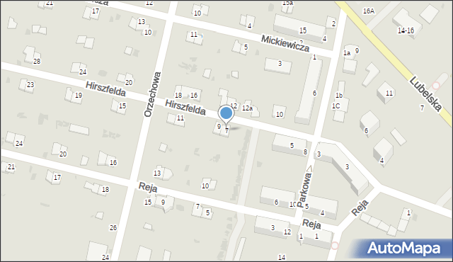 Rejowiec Fabryczny, Hirszfelda Ludwika, 7, mapa Rejowiec Fabryczny
