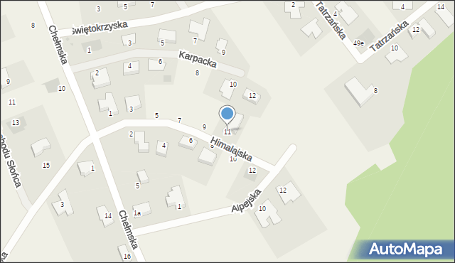 Skwierzynka, Himalajska, 11, mapa Skwierzynka