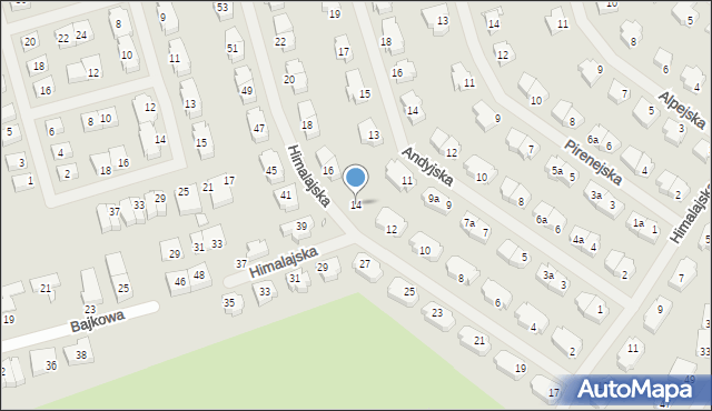 Szczecin, Himalajska, 14, mapa Szczecina