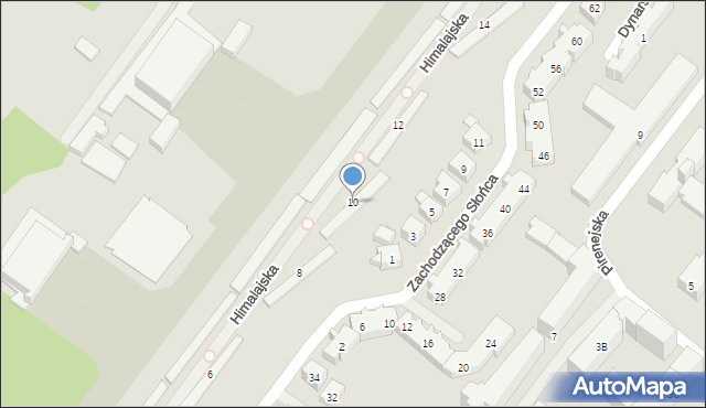 Warszawa, Himalajska, 10, mapa Warszawy
