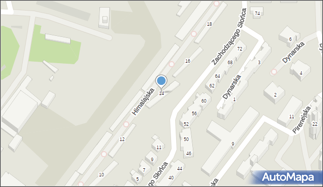 Warszawa, Himalajska, 14, mapa Warszawy