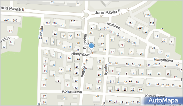 Warszawa, Hiacyntowa, 13, mapa Warszawy