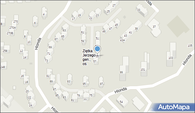 Bytom, Hlonda Augusta, ks. kard. Prymasa, 55, mapa Bytomia