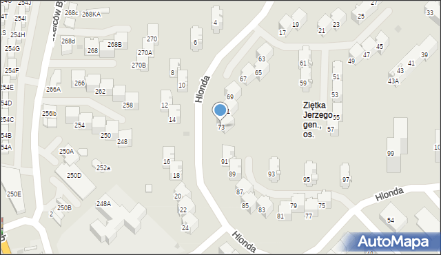 Bytom, Hlonda Augusta, ks. kard. Prymasa, 73, mapa Bytomia