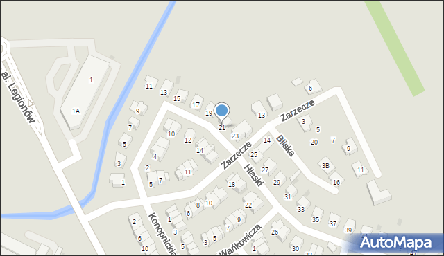 Garwolin, Hłaski Marka, 21, mapa Garwolin
