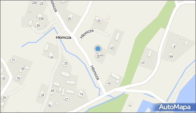 Hłomcza, Hłomcza, 12, mapa Hłomcza