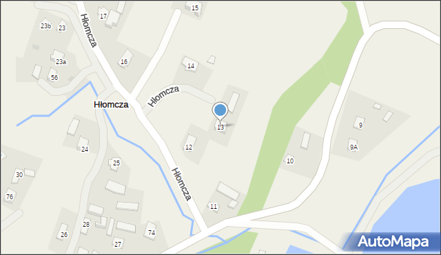 Hłomcza, Hłomcza, 13, mapa Hłomcza