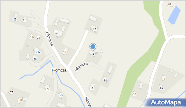 Hłomcza, Hłomcza, 14, mapa Hłomcza