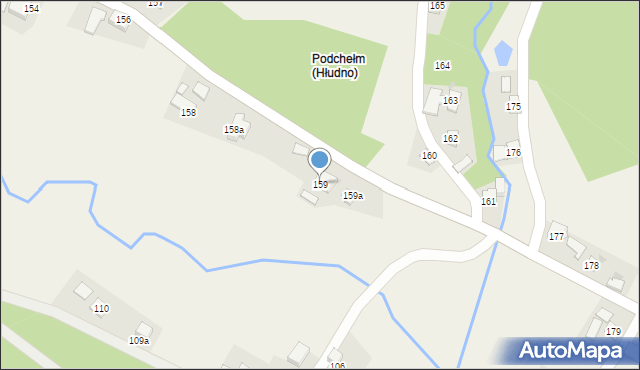 Hłudno, Hłudno, 159, mapa Hłudno