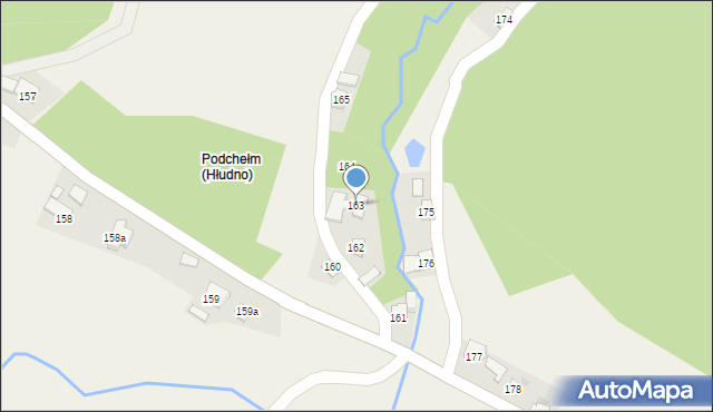 Hłudno, Hłudno, 163, mapa Hłudno