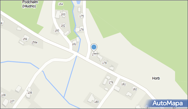 Hłudno, Hłudno, 177, mapa Hłudno
