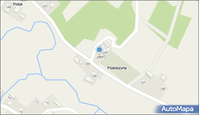 Hłudno, Hłudno, 205A, mapa Hłudno
