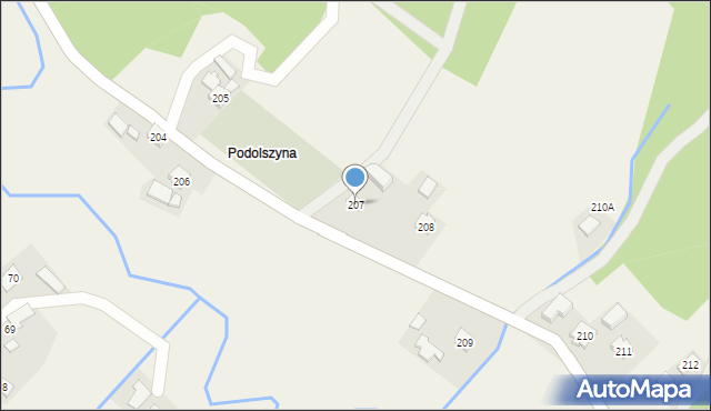 Hłudno, Hłudno, 207, mapa Hłudno